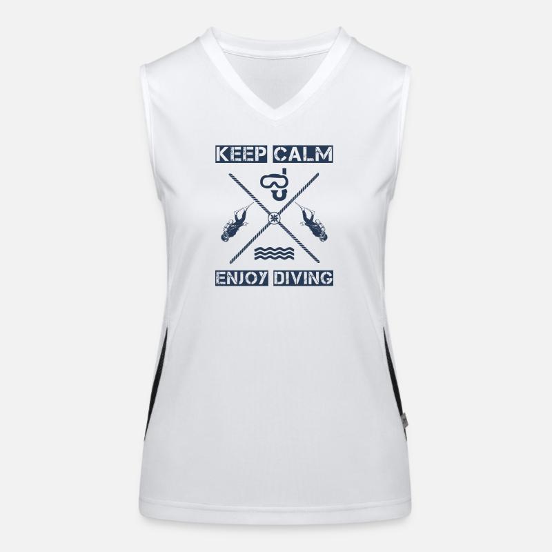 Keep Calm - Enjoy Diving Funktionelles Kontrast-Tank Top für Frauen