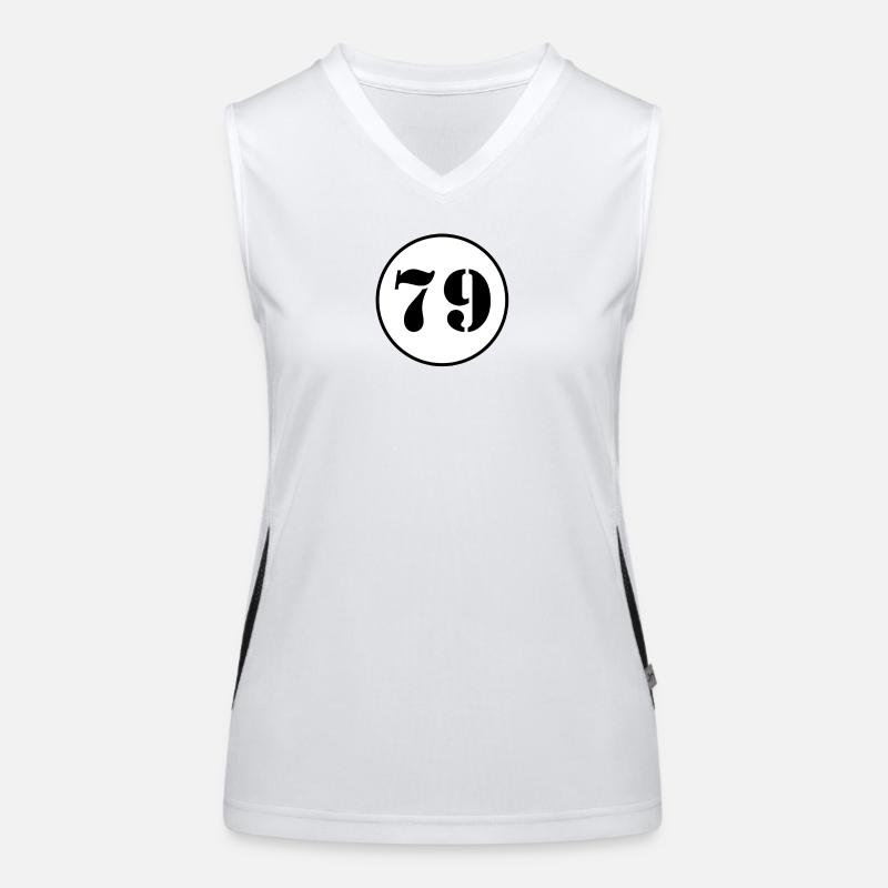 NUMMER 79 Neunundsiebzig Geburtstag Geschenk Funktionelles Kontrast-Tank Top für Frauen