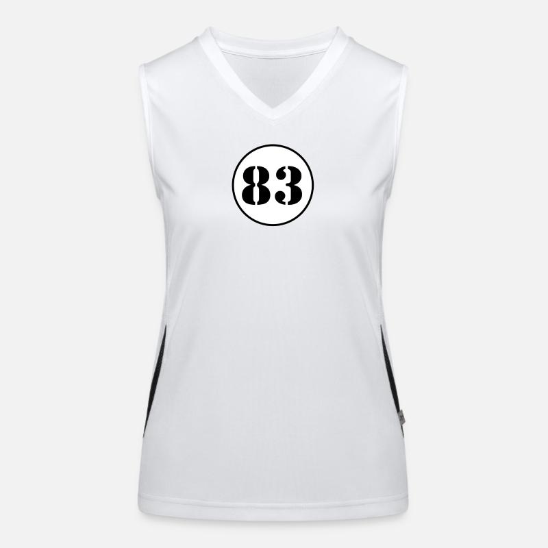 NUMBER 83 eighty three birthday gift Women's Functional Contrast Tank Top