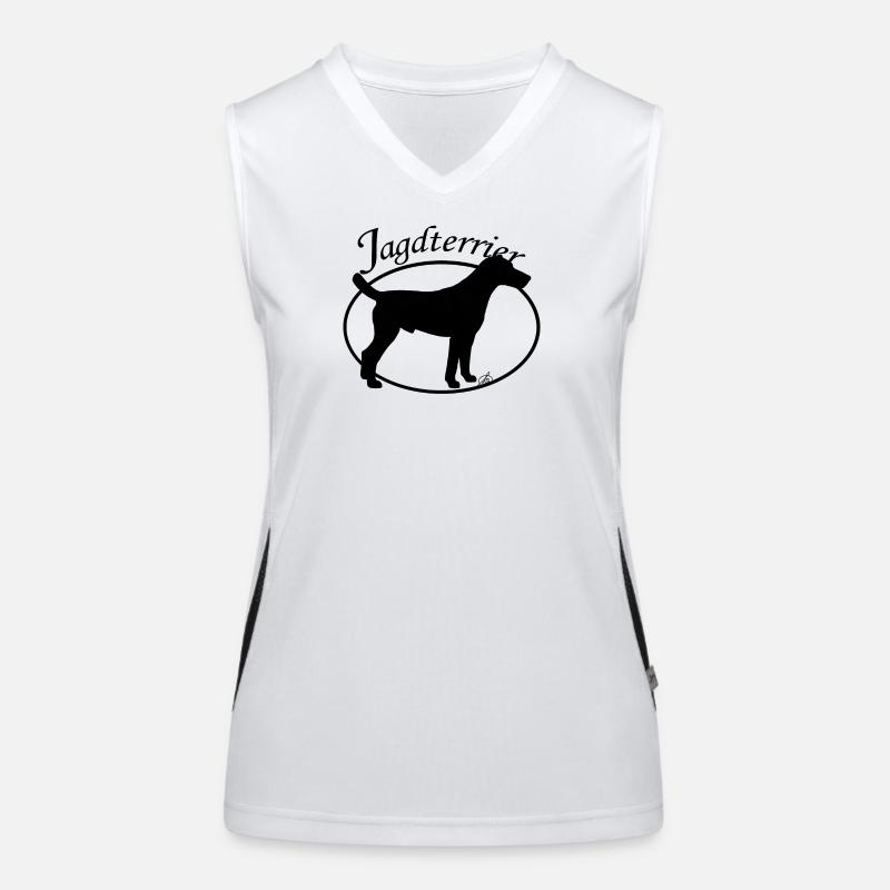 Hunting terrier with an oval edge Women's Functional Contrast Tank Top
