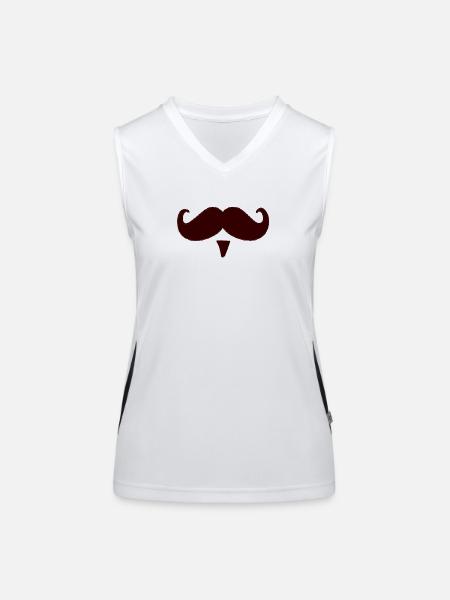 Cadeau de moustache moustache moustache - Débardeur respirant contrasté Femme - blanc/noir - Devant