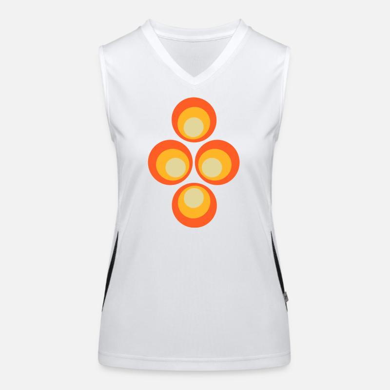 70s Circles Pattern Women's Functional Contrast Tank Top