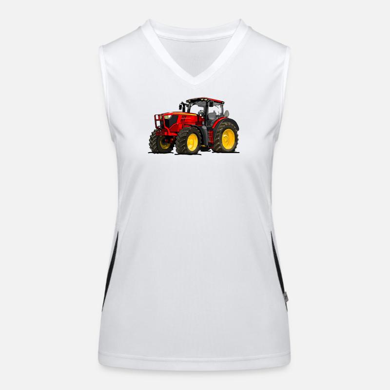 Traktor rot Funktionelles Kontrast-Tank Top für Frauen