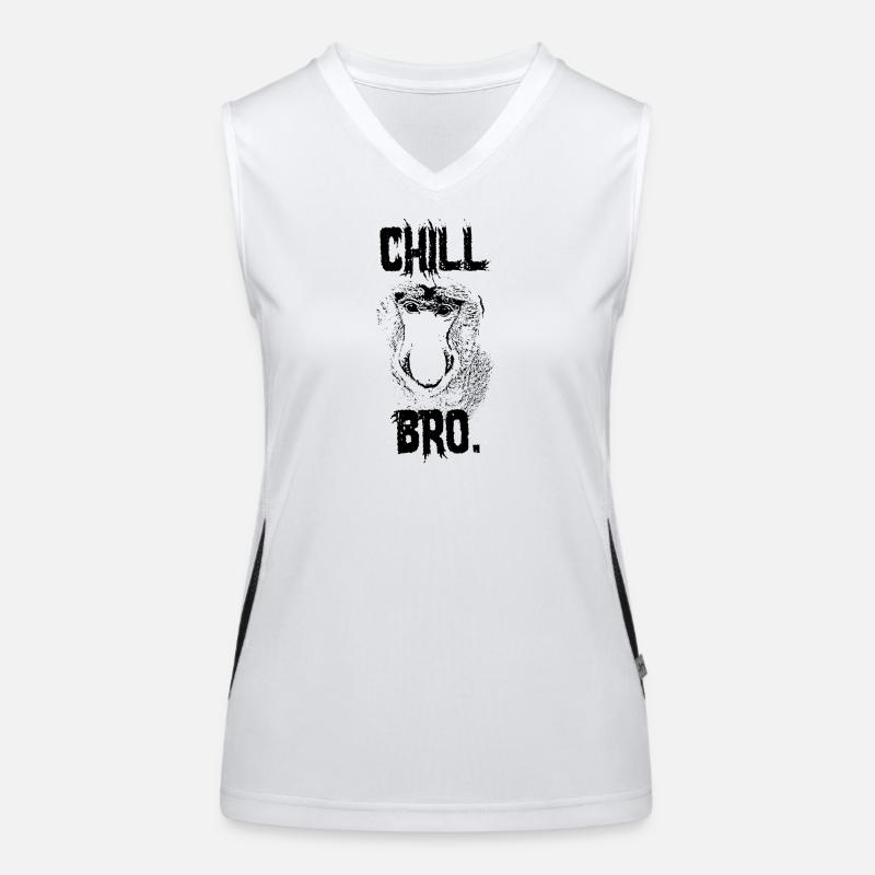 Chill Bro Nasenaffe Geschenk Funktionelles Kontrast-Tank Top für Frauen