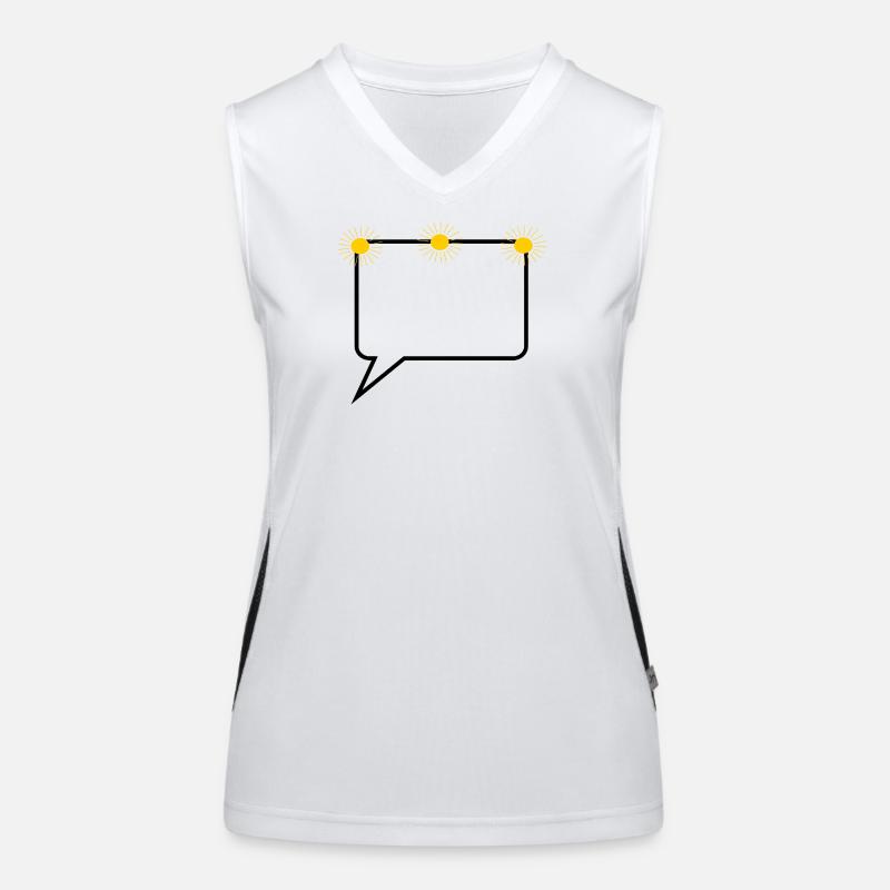 Speech bubble comic sun text design yourself Women's Functional Contrast Tank Top