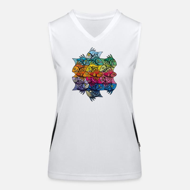 Modèle V de modèle de poisson-Escherfish Débardeur respirant contrasté Femme