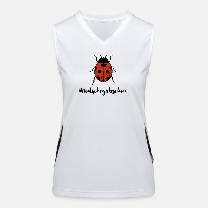 Modschegiebchen Marienkäfer Sächsisch Geschenk Funktionelles Kontrast-Tank Top für Frauen