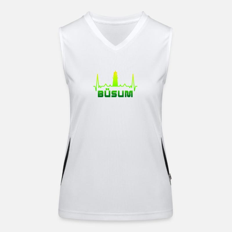 Büsum Leuchtturm Design / Geschenkidee Funktionelles Kontrast-Tank Top für Frauen