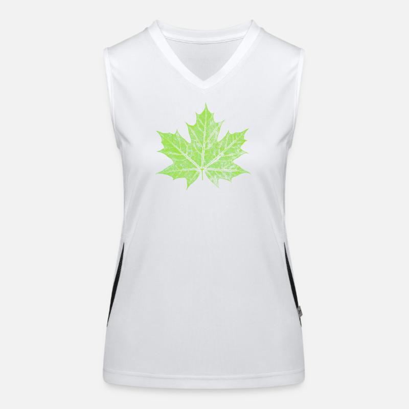 Feuille d’érable - VERT - Naturel / Design forestier Débardeur respirant contrasté Femme