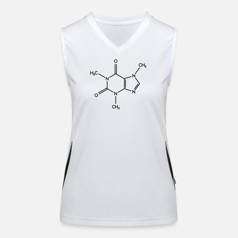 Caffeine Molecule - Structural Formula Women's Functional Contrast Tank Top