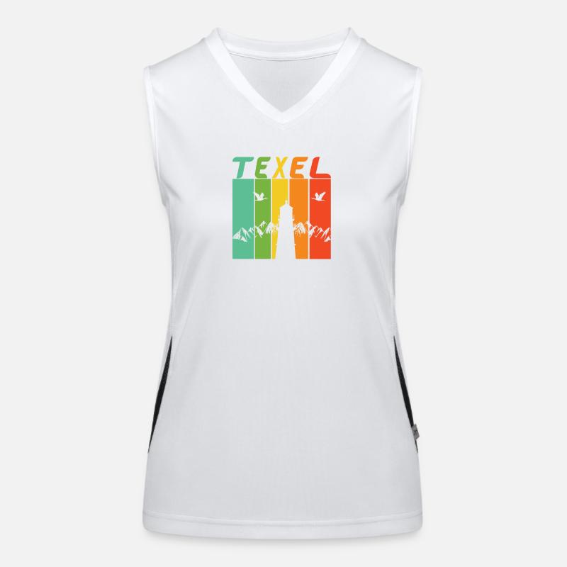 Texel Leuchtturm Design / Geschenk Funktionelles Kontrast-Tank Top für Frauen