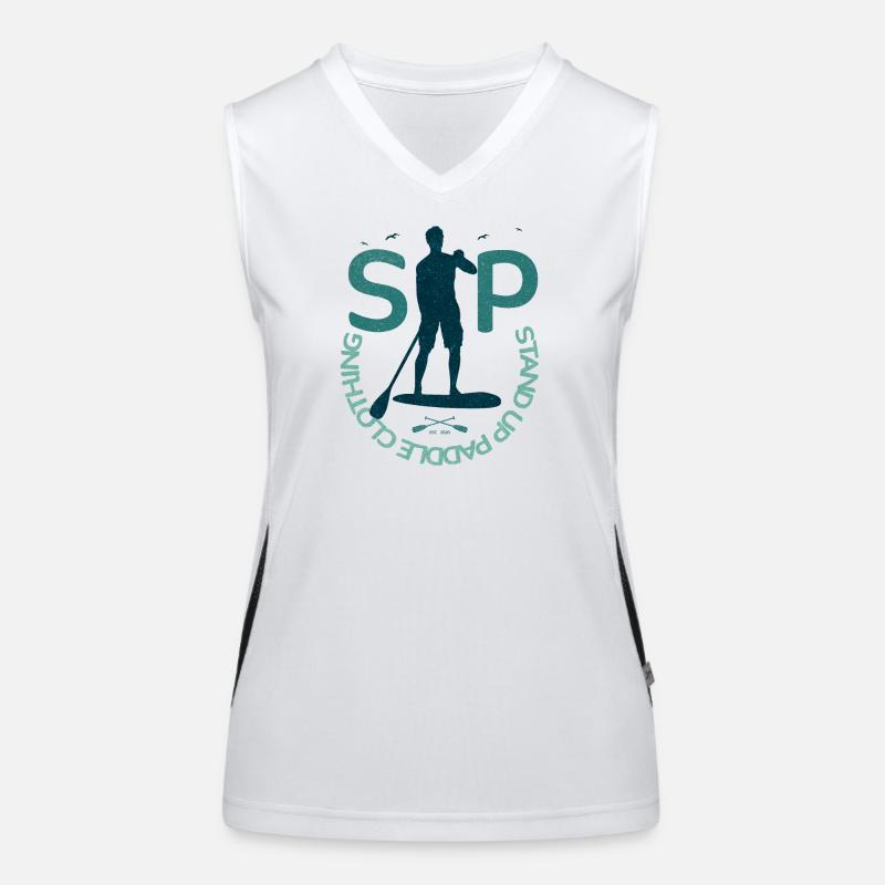Stand Up Paddle – Clothing Logo Funktionelles Kontrast-Tank Top für Frauen