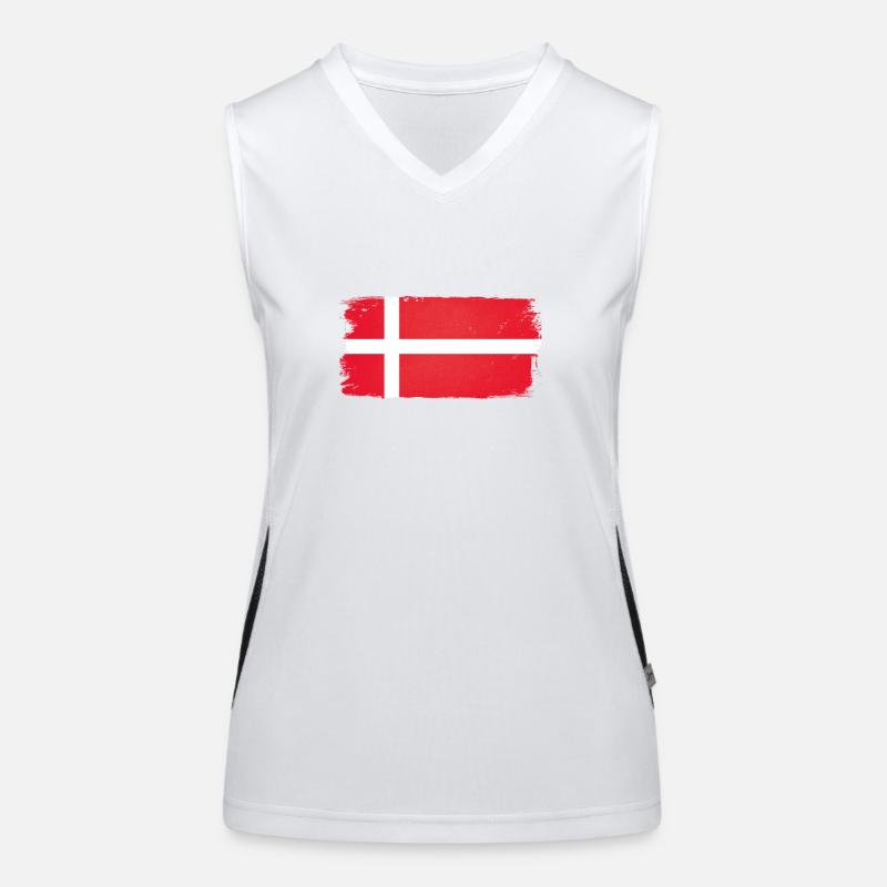 Denmark Denmark flag - Women's Functional Contrast Tank Top - white/black