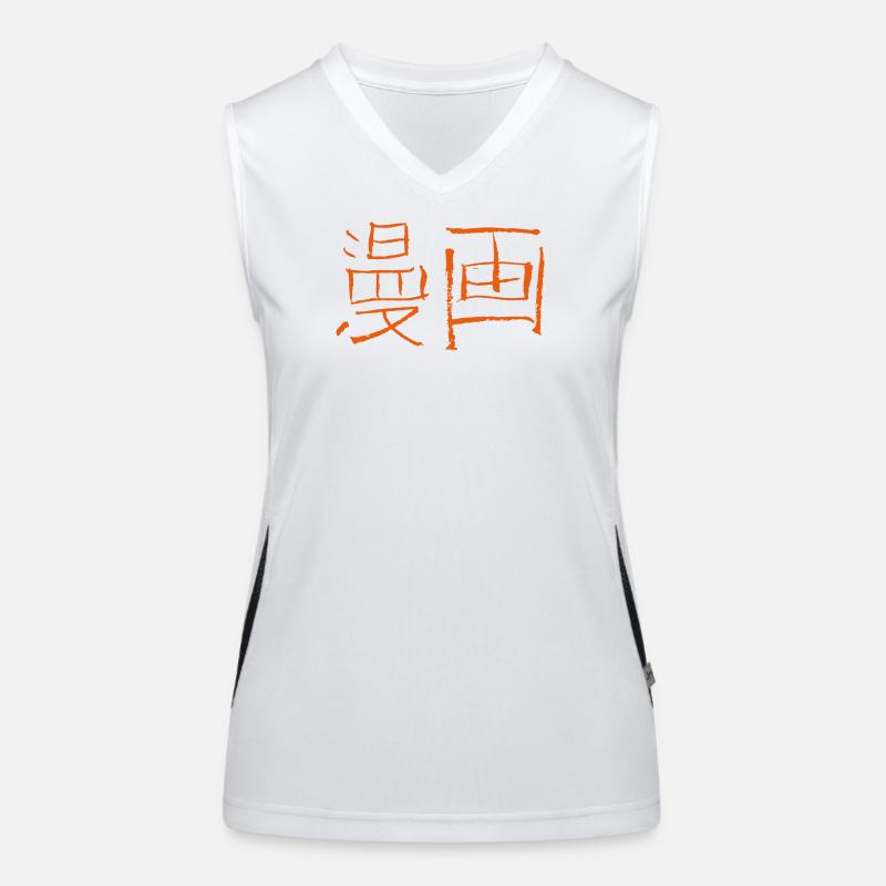 Manga (script japonais) Débardeur respirant contrasté Femme