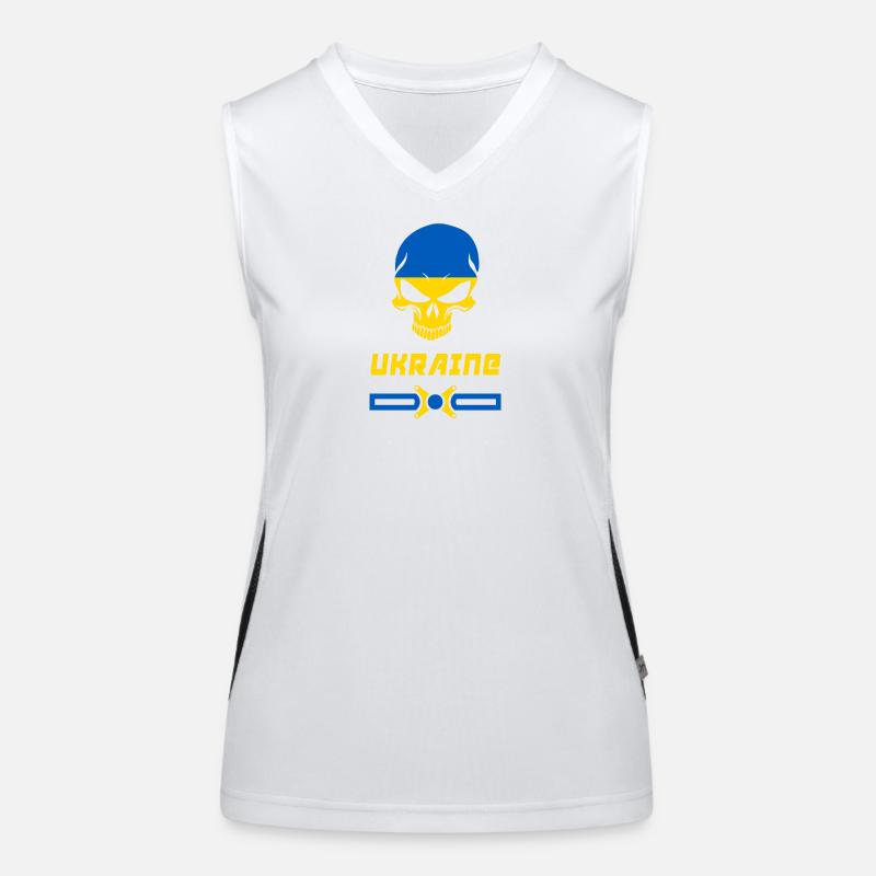 Ukraine Totenkopf Design / Geschenkidee Funktionelles Kontrast-Tank Top für Frauen