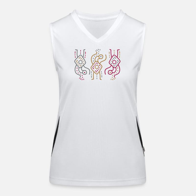 Abstract figures ornament - YMIR - vector graphic Women's Functional Contrast Tank Top