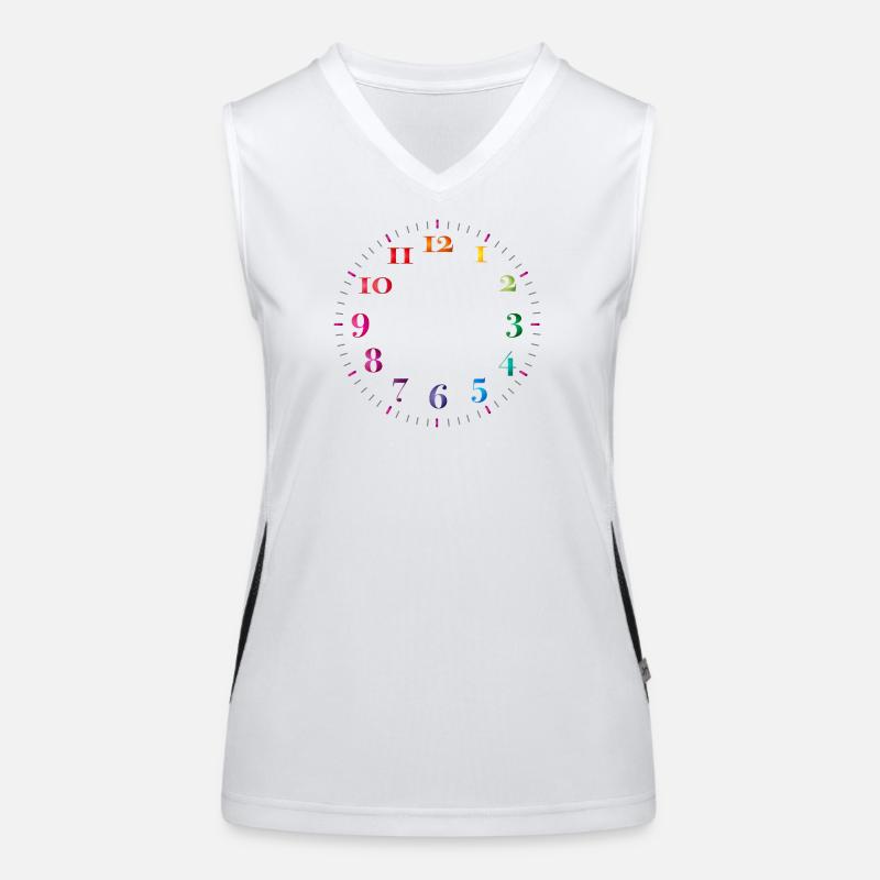 Dial with colored digits without clock hands Women's Functional Contrast Tank Top