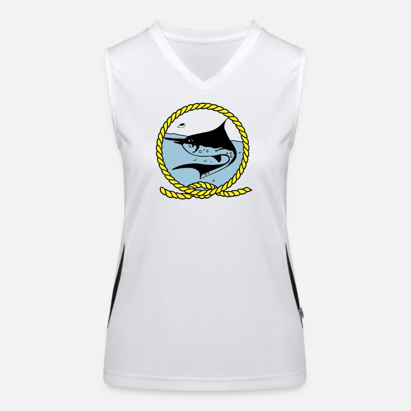Leawaka Haria logo - Women's Functional Contrast Tank Top - white/black