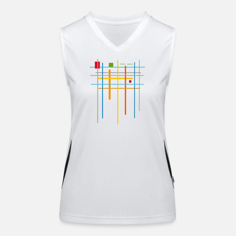 Architektur Minimal Muster 25 Funktionelles Kontrast-Tank Top für Frauen
