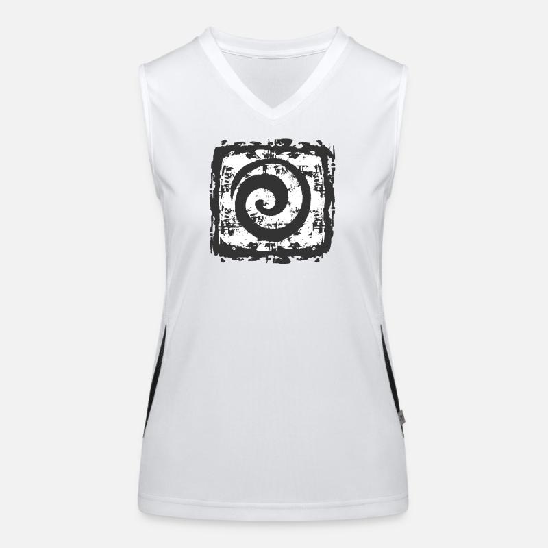 Abstract spiral pattern on vintage background Women's Functional Contrast Tank Top