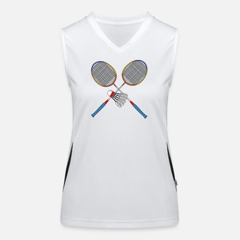Badmintonschläger und Shuttle Funktionelles Kontrast-Tank Top für Frauen