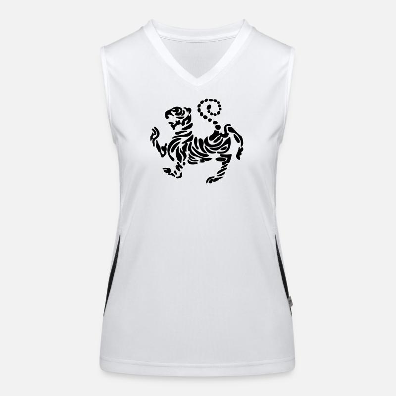 Shotokan Tiger Karate Logo Emblem freistehend Funktionelles Kontrast-Tank Top für Frauen
