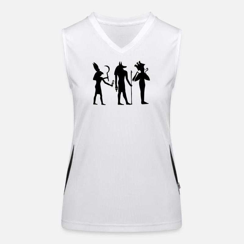 Écriture hiéroglyphique égyptienne dans les pyramides de Débardeur respirant contrasté Femme