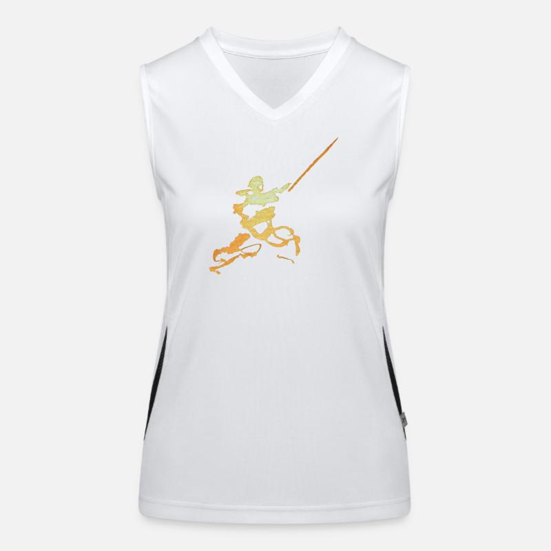 Swordsman Ink Figure Women's Functional Contrast Tank Top