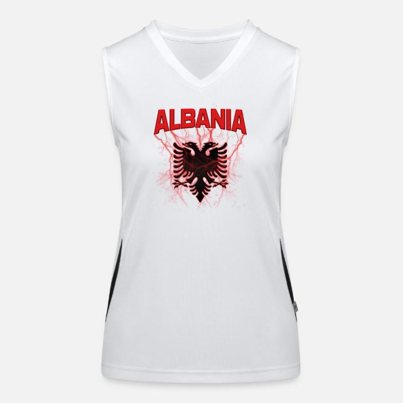 Albanian eagle - Women's Functional Contrast Tank Top - white/black