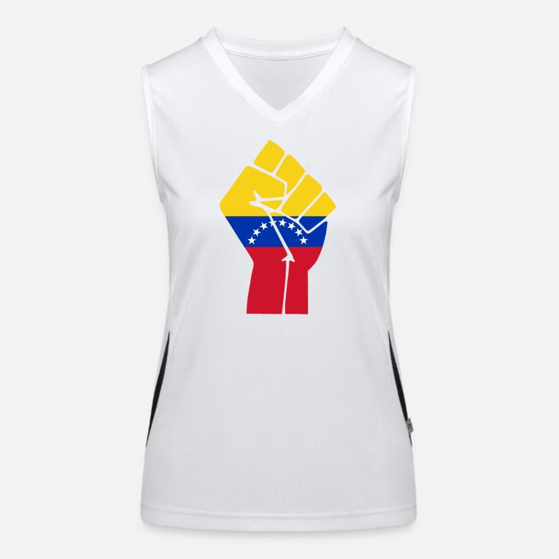 Drapeau du Poing du Venezuela Débardeur respirant contrasté Femme