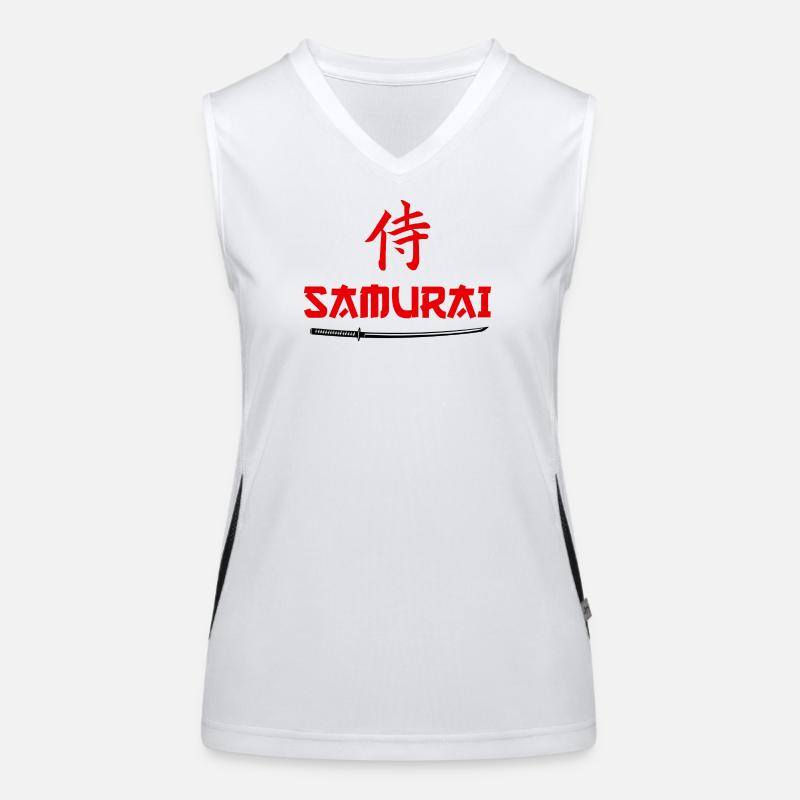 Samurai-Schwert-Kanji Funktionelles Kontrast-Tank Top für Frauen