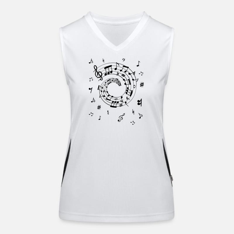 Musical notes - Women's Functional Contrast Tank Top - white/black