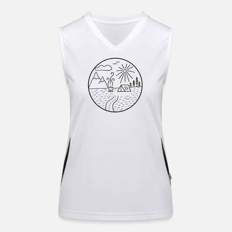 camping - Women's Functional Contrast Tank Top - white/black