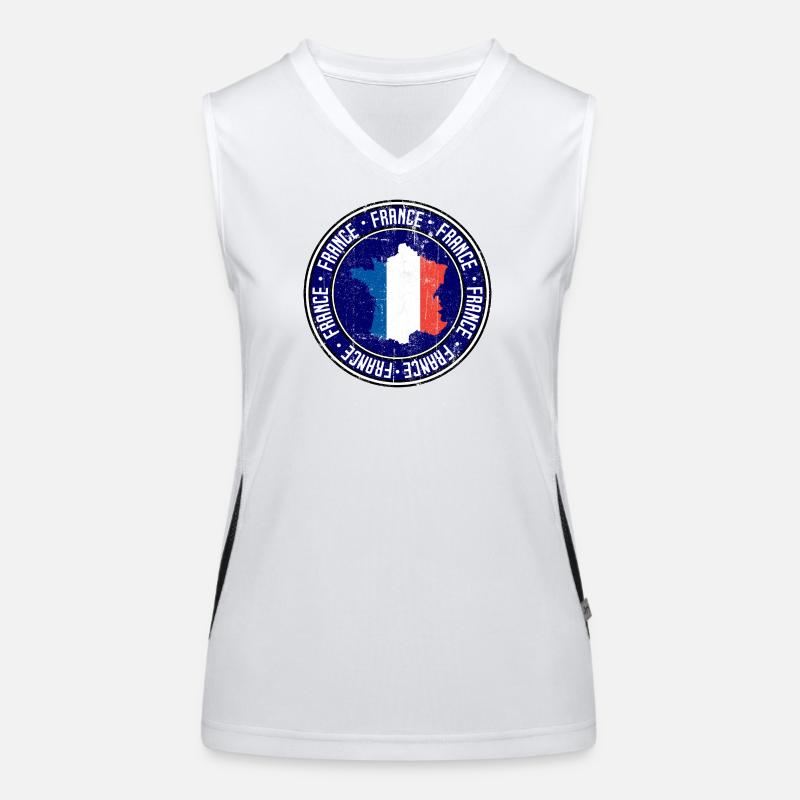 Emblème du drapeau français Débardeur respirant contrasté Femme