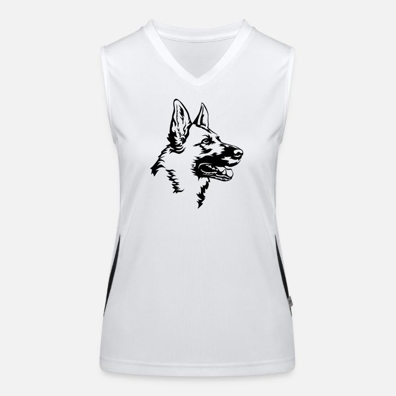 German shepherd head Women's Functional Contrast Tank Top
