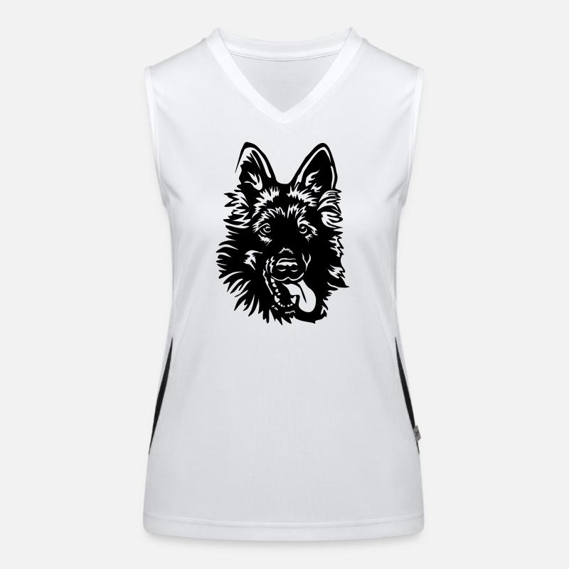 Deutscher Schäferhund Kopf Funktionelles Kontrast-Tank Top für Frauen