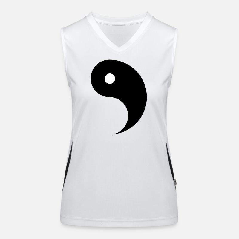 Divided Ying and Yang Sign for Couples Yin Yang Women's Functional Contrast Tank Top