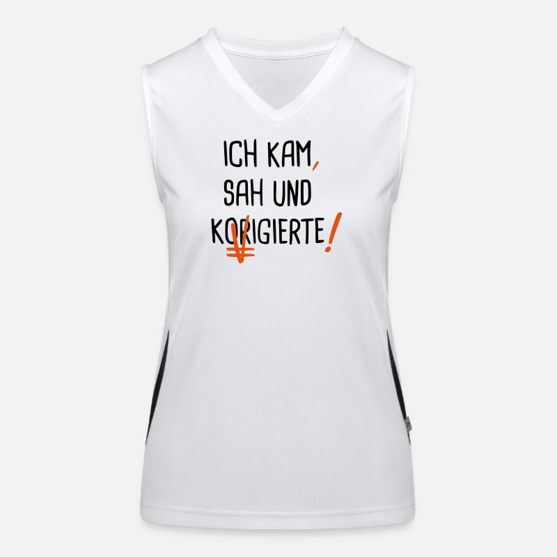 Ich kam sah und Korrigierte Funktionelles Kontrast-Tank Top für Frauen