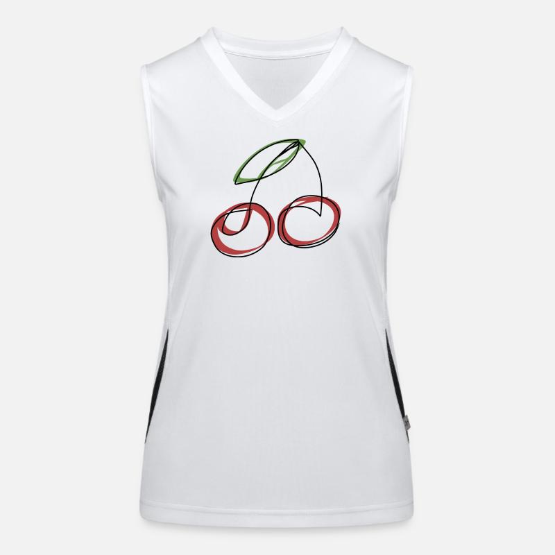 Lineart Cherry - Women's Functional Contrast Tank Top - white/black