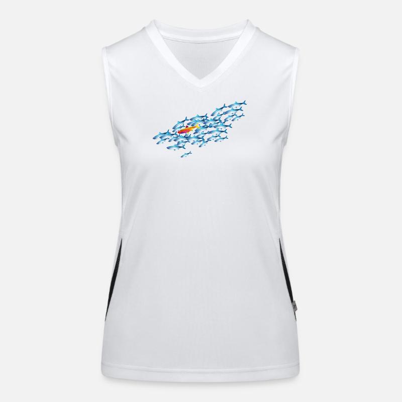 le poisson coloré dans l’essaim de poisson Débardeur respirant contrasté Femme