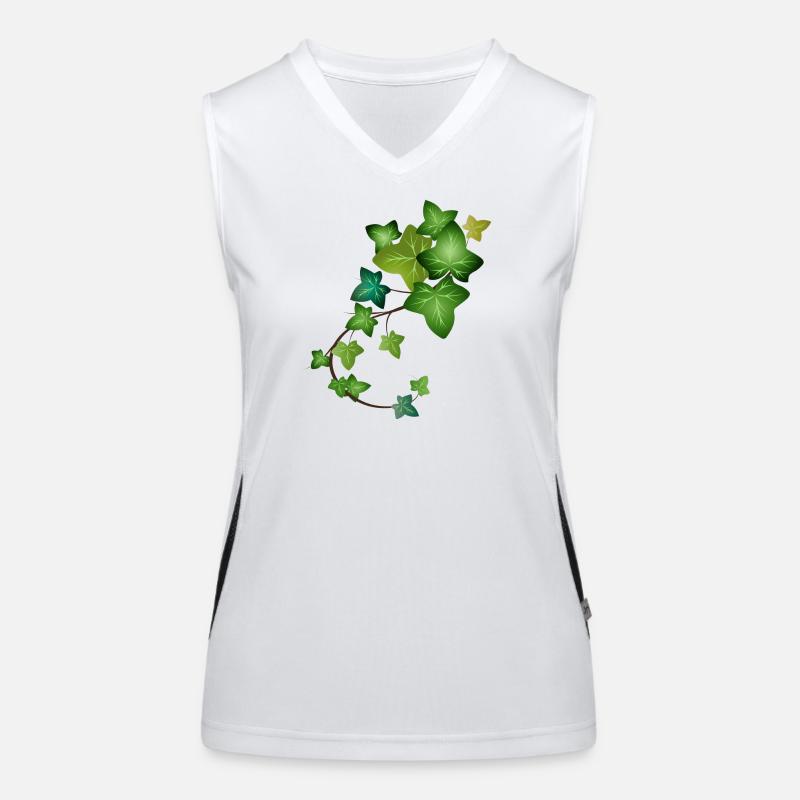 evergreen bright green ivy tendril Women's Functional Contrast Tank Top