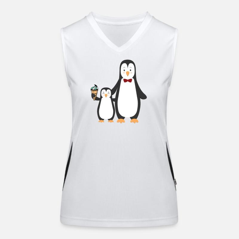 Pinguin Pinguine mit Eis Funktionelles Kontrast-Tank Top für Frauen