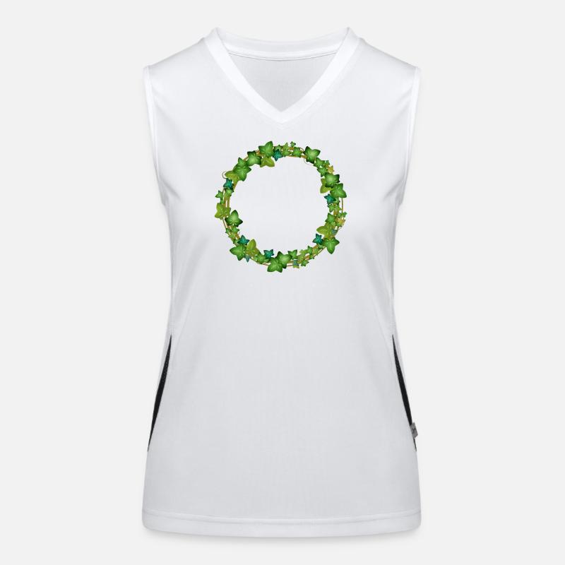 dekorativer Efeu Kranz oder Efeu Rahmen Funktionelles Kontrast-Tank Top für Frauen