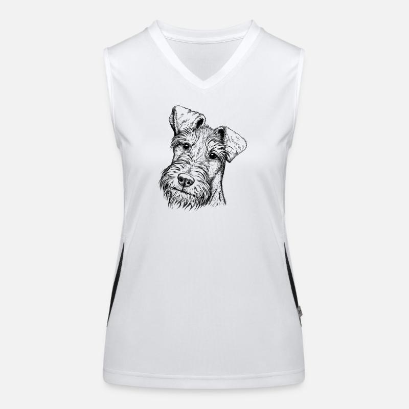 Irish Terrier Portrait - Women's Functional Contrast Tank Top - white/black