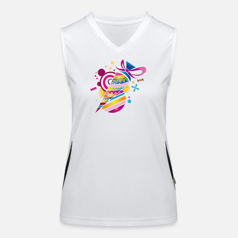 kunterbunte gemusterte Schultüte zur Einschulung Funktionelles Kontrast-Tank Top für Frauen