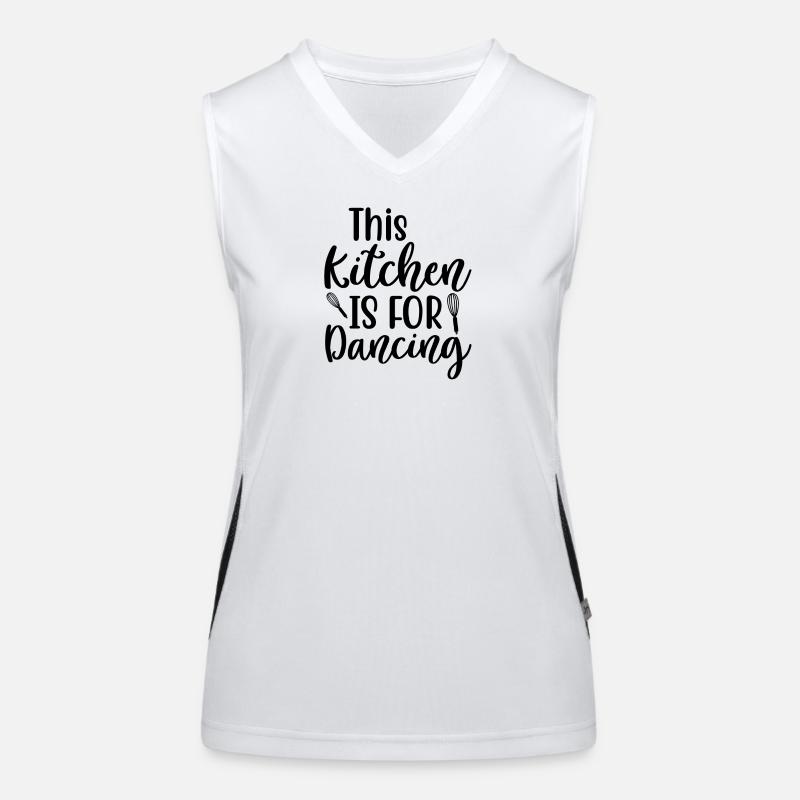 This Kitchen Is For Dancing Saying Women's Functional Contrast Tank Top