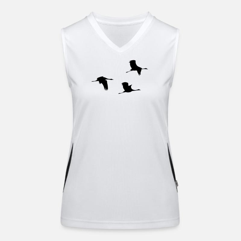 Flying Cranes Vector Women's Functional Contrast Tank Top