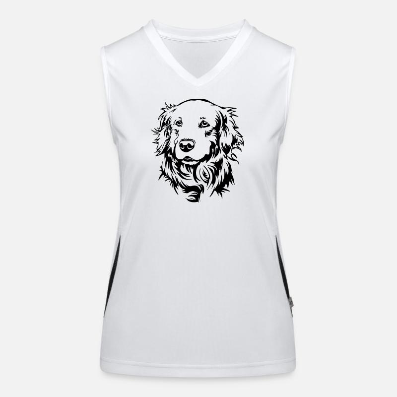 Golden Retriever Head - Women's Functional Contrast Tank Top - white/black