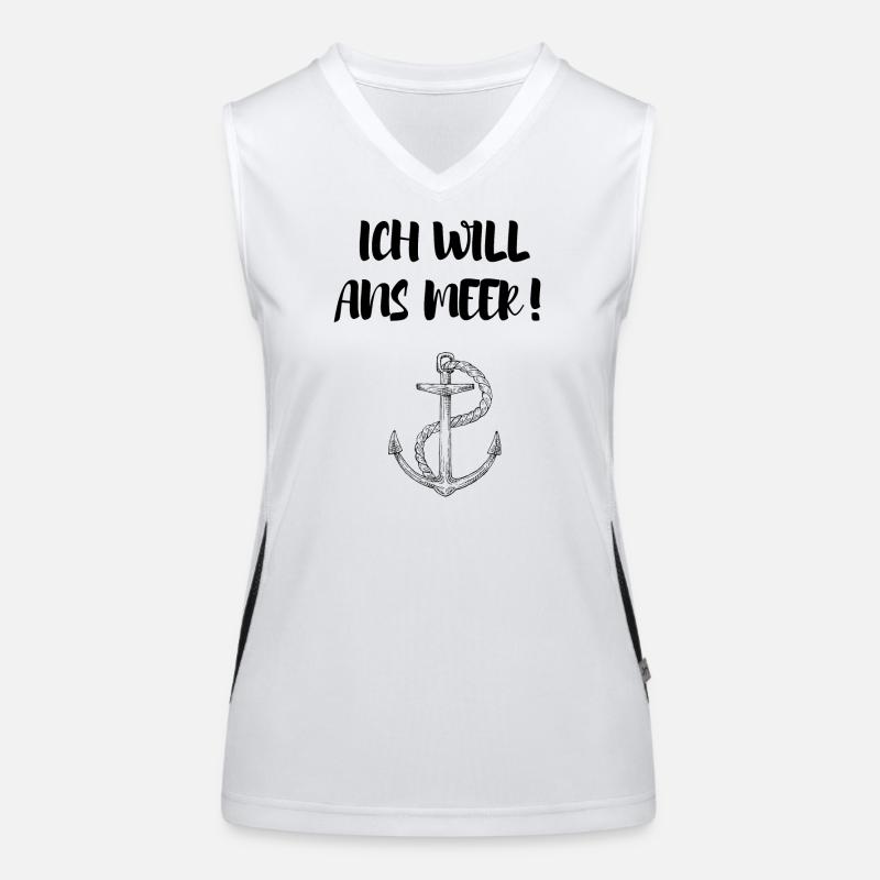 ICH WILL ANS MEER Funktionelles Kontrast-Tank Top für Frauen