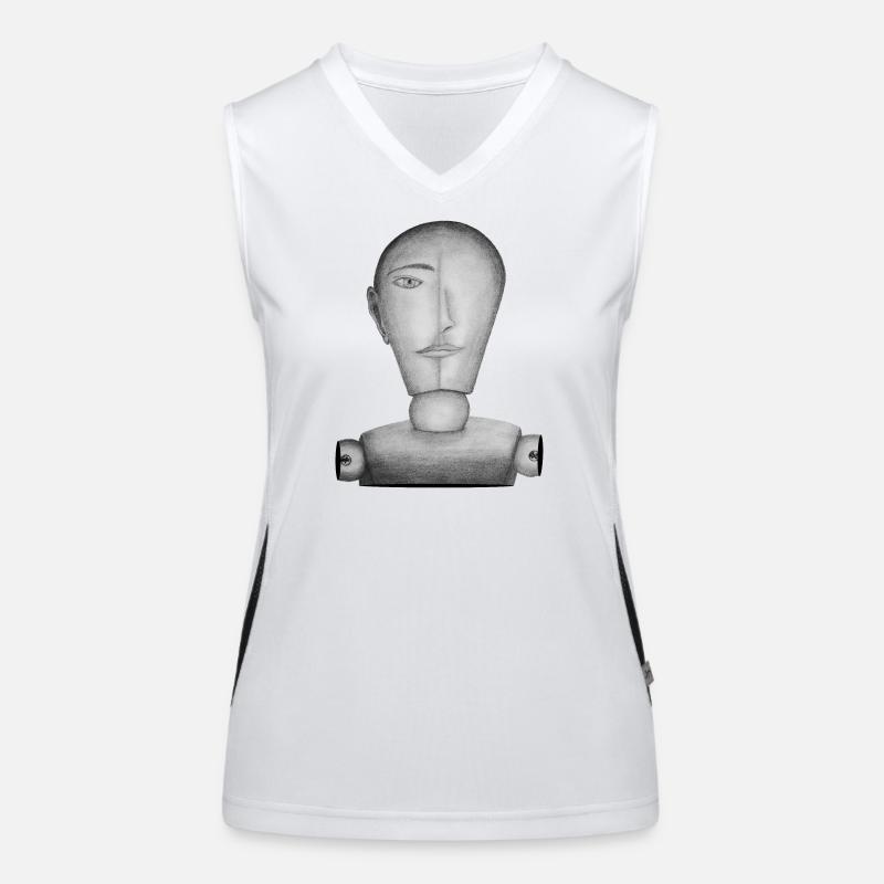 Zeichenpuppe gezeichnet Funktionelles Kontrast-Tank Top für Frauen